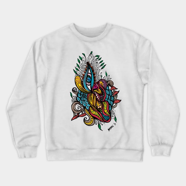 trippy blooming flower Crewneck Sweatshirt by asiancoffeegirl